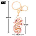 Rhinestone Striped Seahorse Keychain Gold Clasp Three Colors view 3