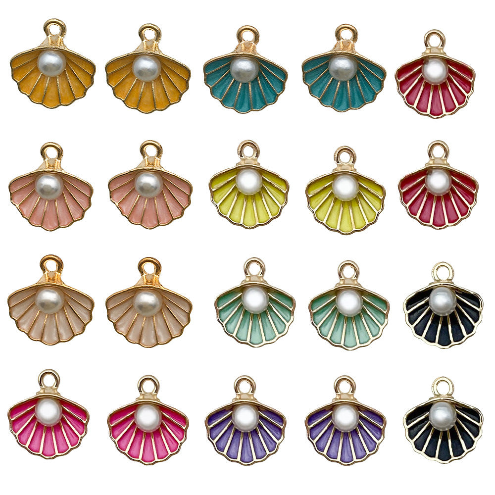 Acrylic Shell Pearl Ocean Charm Pendant for DIY Earrings Necklace Keychain Jewelry