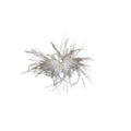 White Feather Statement Ring With Silver Tone Crystal Band view 5