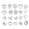 Assorted Polished Silver Tone Heart Shaped Metal Charms view 1