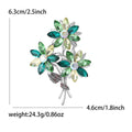 Crystal Three Flower Bouquet Brooch Blue Purple Green view 8
