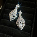 Crystal Openwork Drop Earrings in Two Silver Tone Shapes view 6