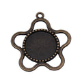 Antique Bronze Flower Round Cabochon Setting Jewelry Making Component view 4