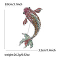 Rhinestone Koi Fish Brooch Silver Tone Blue Or Multicolor view 7
