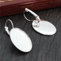 Oval Cabochon Leverback Earring Bases in Multiple Finishes view 2