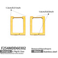 Rectangle Geometric Huggie Hoop Earrings Gold Rose Steel view 9