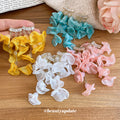 Pastel Layered Fabric Flower Long Cascade Drop Earrings view 4