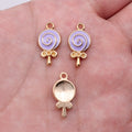Gold Tone Swirl Lollipop Enamel Charms in Three Colors view 8