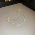 Gold Tone Adjustable Slider Bracelet In Round Or Wavy Crystal Rows view 7
