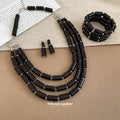 Acrylic Tube Bead Necklace Bracelet Earring Three Colors view 3