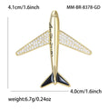 Love You Forever Crystal Airplane Brooch in Gold or Silver Tone view 6