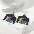 Black Acrylic African Figure Drop Earrings Three Styles view 3