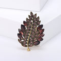 Crystal Leaf Brooch in Six Rich Color Combinations view 9
