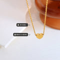 Small Flat Heart Pendant Necklace Cable Chain Gold Or Steel view 2
