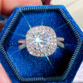 Round Pavé Disc Crystal Ring in Polished Metal Jewelry view 4