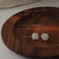 Translucent White Layered Flower Petal Stud Earrings For Women view 6