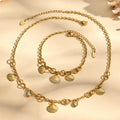 Scallop Shell Charm Necklace and Bracelet in Two Metal Tones view 3