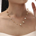 Gold Chain Irregular Natural Stone Station Necklace Multicolor view 3