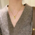 Silver Tone Padlock and Cross Pendant Chain Necklace view 4