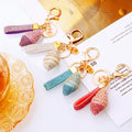 Jeweled Conch Shell Keychains with Wrist Strap and Two Distinct Styles view 3