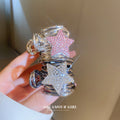 Four Mixed Metal Hair Claws With Stars Fan Pearls Or Ribbed Forms view 2