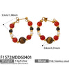 Gold Red Hoops