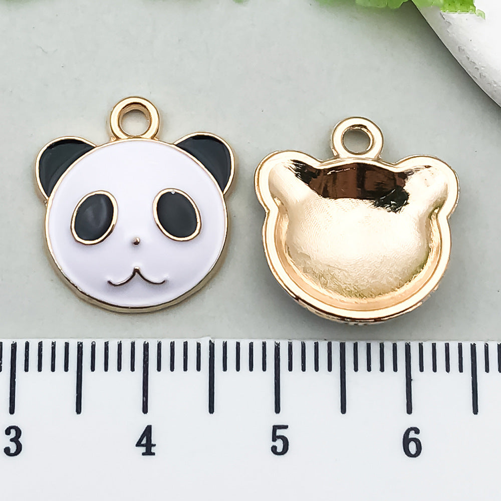 Enamel Zinc Alloy Panda Bear Cat Charm Pendants for DIY Keychain Earrings Necklace Jewelry