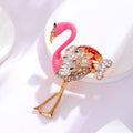 Red Gold Tone Flamingo Crystal Enamel Metal Brooch Pin view 4