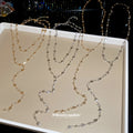 Heart Link Y Drop Necklace in Gold and Silver Tones view 4