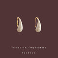 Gold Tone Cream Long Teardrop Hook Earrings For Women view 3