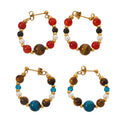 Tiger Eye and Color Stone Hoop Earrings in Four Variants view 5