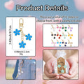 Triple Flower Enamel Keychain Gold Lobster Clasp Charm view 4