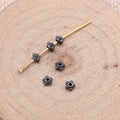 Tiny Flower Spacer Beads in Detailed Metal Finishes for Jewelry Making view 2