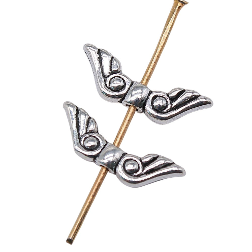 16x5mm 0.6g Multicolor Zinc Alloy Wing Spacer Beads for Bracelet Necklace DIY Jewelry Making