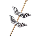 Curved Wing Spacer Beads in Detailed Metal Finishes for Jewelry Making view 3