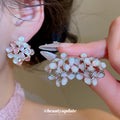 Pink and Lilac Floral Cluster Stud Earrings in Two Designs view 1