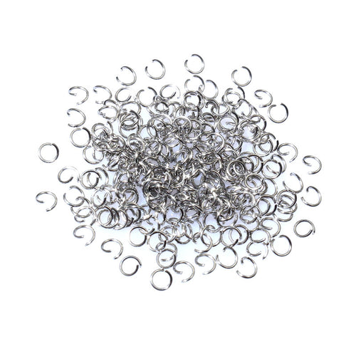 Finish comparison of stainless steel open jump rings in thirty two size and color options