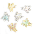 Iridescent Butterfly Charms in Gold and Silver Tones view 3