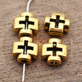 Open Cross Metal Spacer Beads in Gold and Silver Finishes view 4