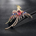 Red Gold Tone Phoenix Crystal Enamel Two Designs Metal Brooch Pin view 3