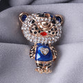 Crystal Leopard Cub Brooch With Heart Shirt in Four Colors view 2