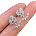 Silver Tone Rose And Butterfly Mismatched Stud Earrings view 5