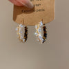 Brown Crystal Hoops