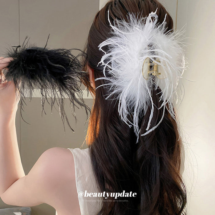 Seven Feather Hair Claw Styles With Bows Ribbons And Plain Clips