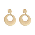Ivory and Brown Double Ring Drop Statement Earrings view 5