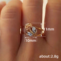 Two Tone Rose Flower Leaf Open Finger Ring Metal Alloy view 3