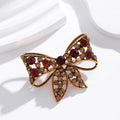 Ribbon Bow Crystal Metal Brooch Pin 4 x 4.8 cm for Jackets and Lapels view 5