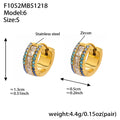 Triple Row Crystal Hoop Earrings in Seven Colors and Three Sizes view 12
