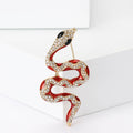 Crystal Enamel Coiled Snake Brooch Purple Green Blue Red view 2