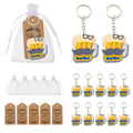 Mustache Beer Mug Wood Keychain, Metal Split Ring, 2 Styles view 1